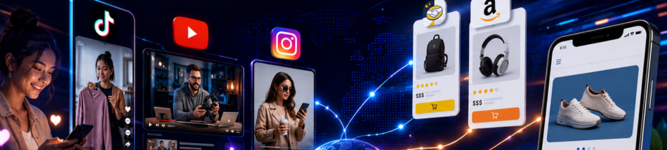Consumidores pesquisando produtos em TikTok, YouTube, Instagram, marketplaces e IA durante a jornada de compra online
