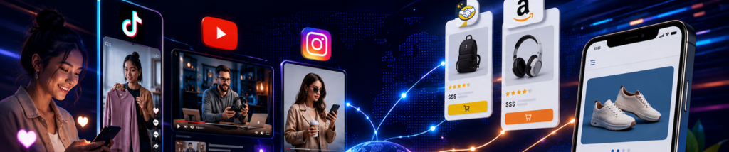 Consumidores pesquisando produtos em TikTok, YouTube, Instagram, marketplaces e IA durante a jornada de compra online